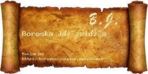Boroska Józsiás névjegykártya